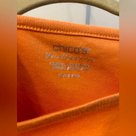 Chicos Women’s The Ultimate Tee Orange Size L - Picture 2 of 3